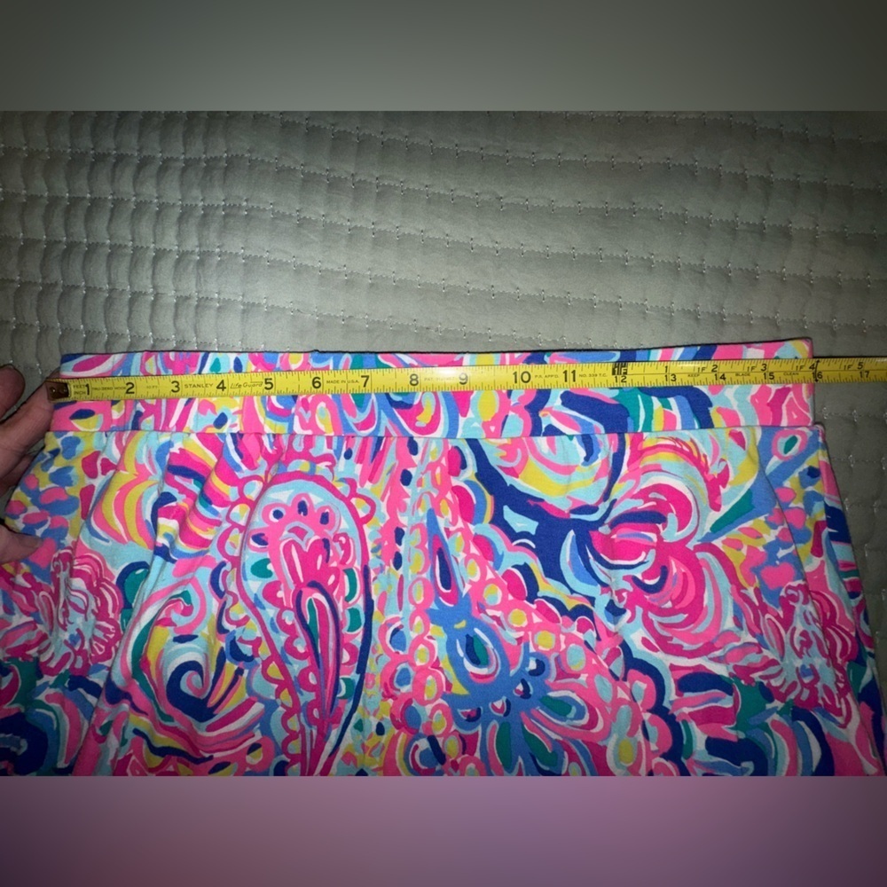 Lilly Pulitzer Shia Midi Skirt Resort Psychadelic Sunshine Coastal Paisley Sz L - Picture 5 of 9